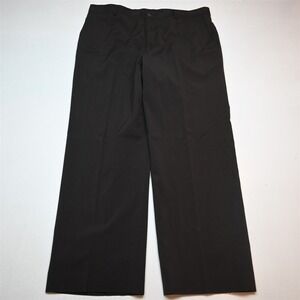 Vtg Y2K 2000s 40x32 Brown Striped Full Cut Flat Front Dress Mens Pants